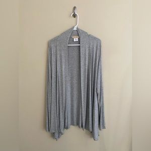 Front of Closet Heather Gray Jersey Knit Open Front Lightweight Cardigan size 2x